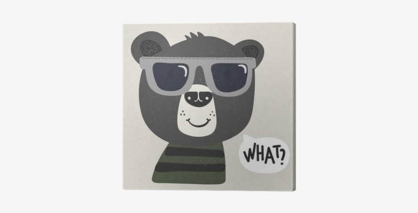 Cool Cartoon Bear With Sunglasses Canvas Print • Pixers® - Sunglasses, transparent png #595489