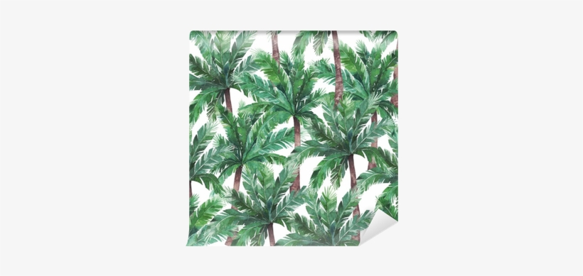 Watercolor Exotic Seamless Pattern, Green Tropical - Watercolor Botanical Summer Leaves, transparent png #595559