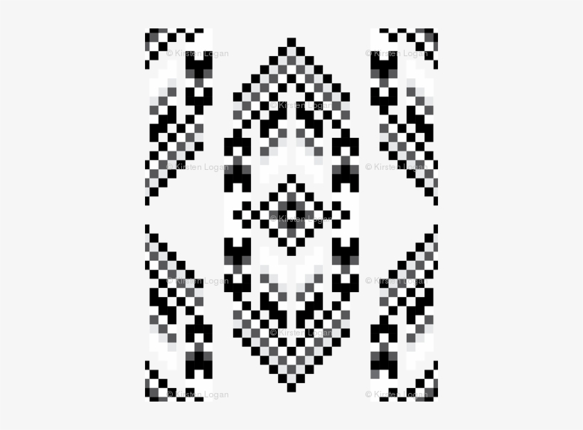 Native American Digital Bead Pattern Black And White - Circle, transparent png #595760
