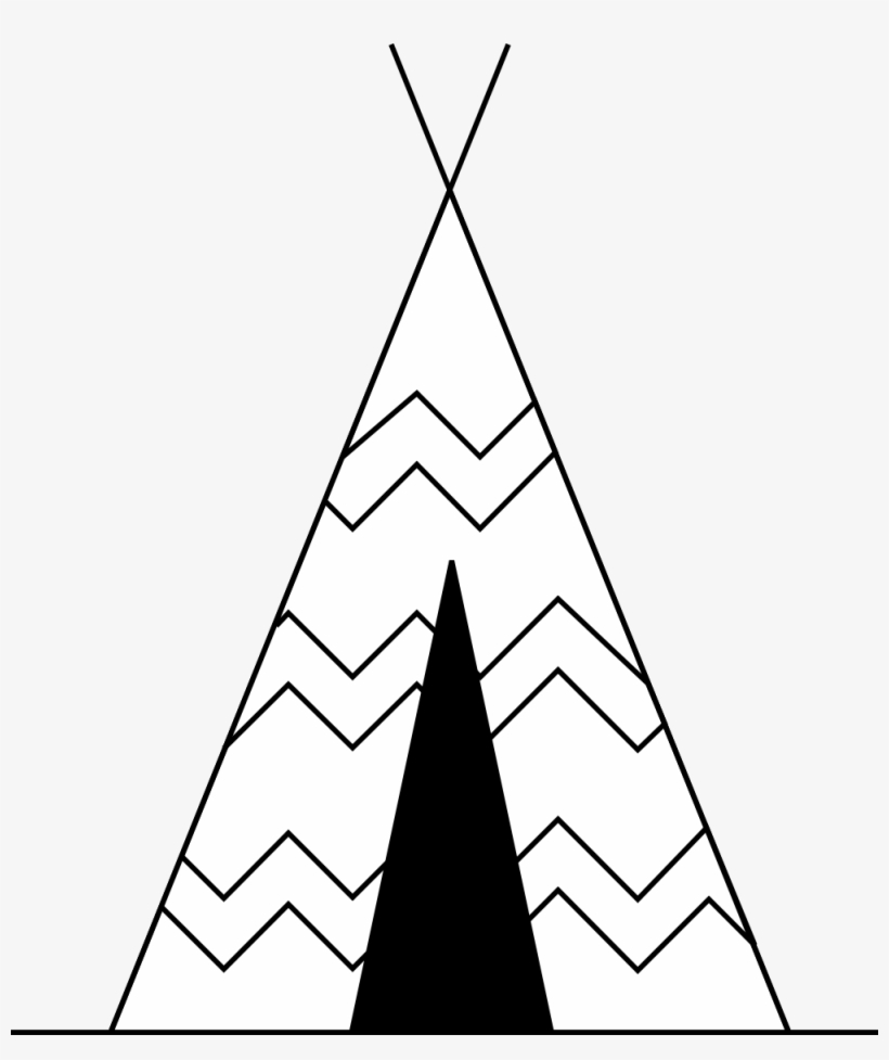 Tee Pee Black And White Clipart - Tee Pee Clip Art, transparent png #595993