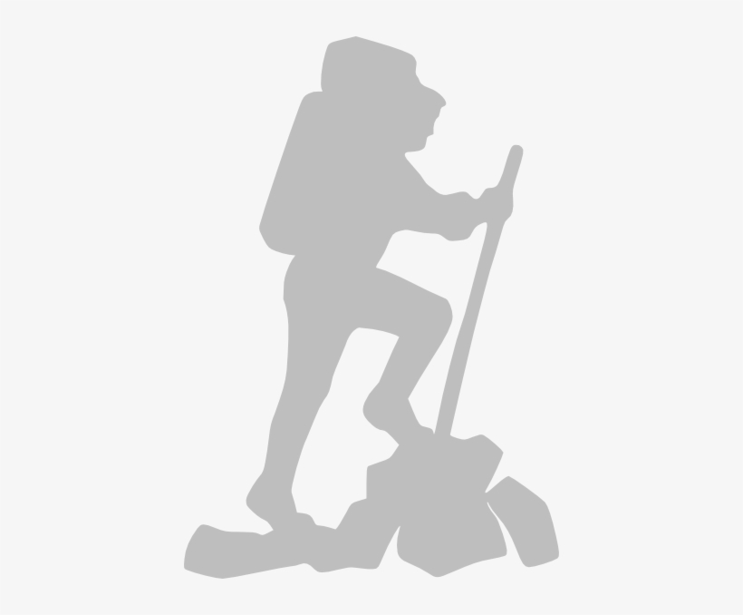 Hiker Grey Clip Art At Clker - Hiking Clipart, transparent png #596458