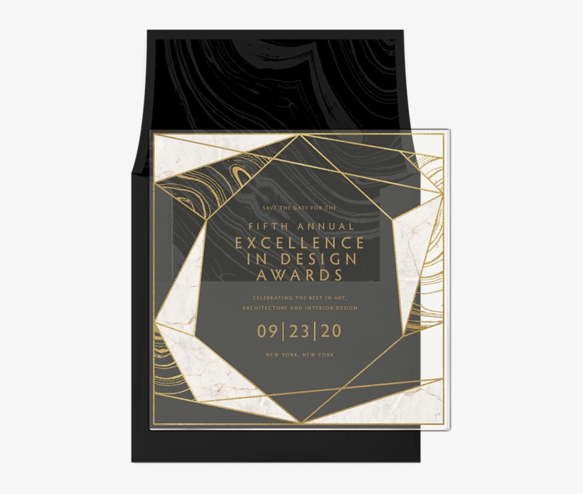 Modern Geo Save The Date In Gold - Poster, transparent png #596764