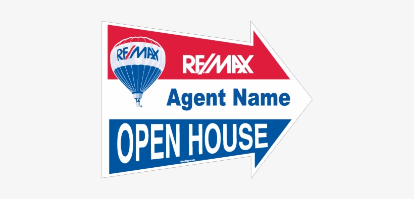 Remax 18in 24in Arrow Open House Directional Sign 510px - Horizontal Pop Up Banner 4 X 2', transparent png #596825