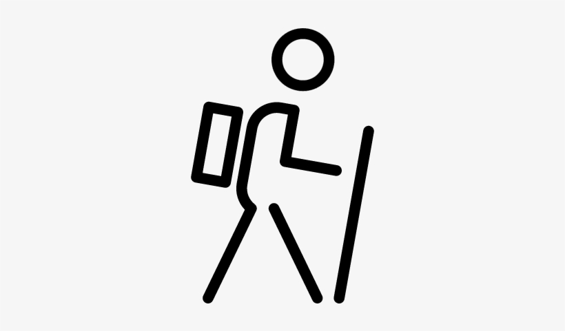 Hiker Vector - Stick Figure With A Backpack, transparent png #597535