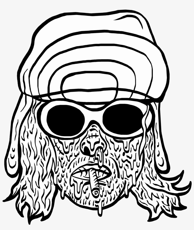 Black Label Cobain - Kurt Cobain Style Line Art, transparent png #598473