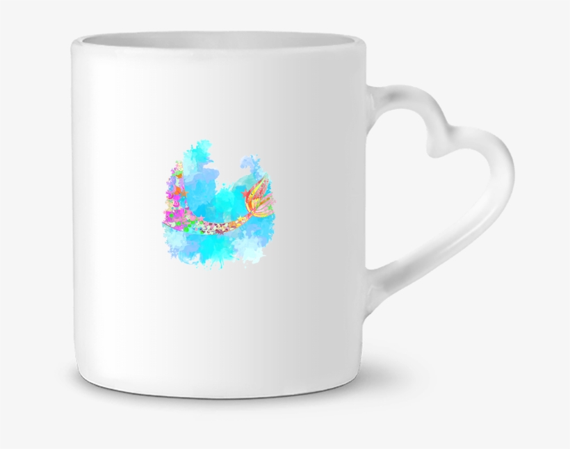 Mug Coeur Watercolor Mermaid Par Pinkglitter - Mug, transparent png #598952