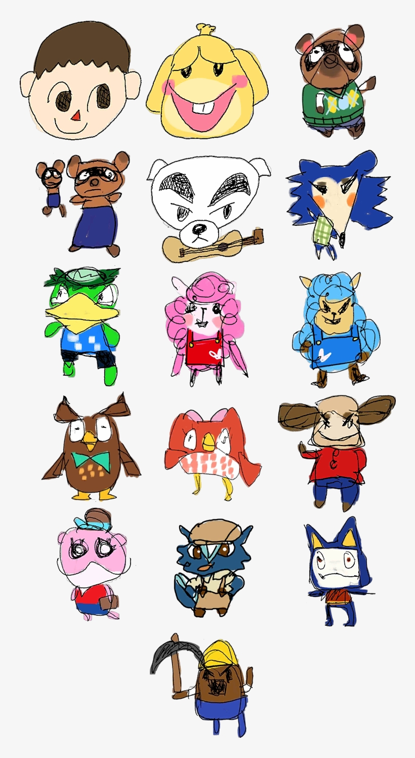 All Of Wario's Drawings Of The Animal Crossing - Cartoon, transparent png #599075