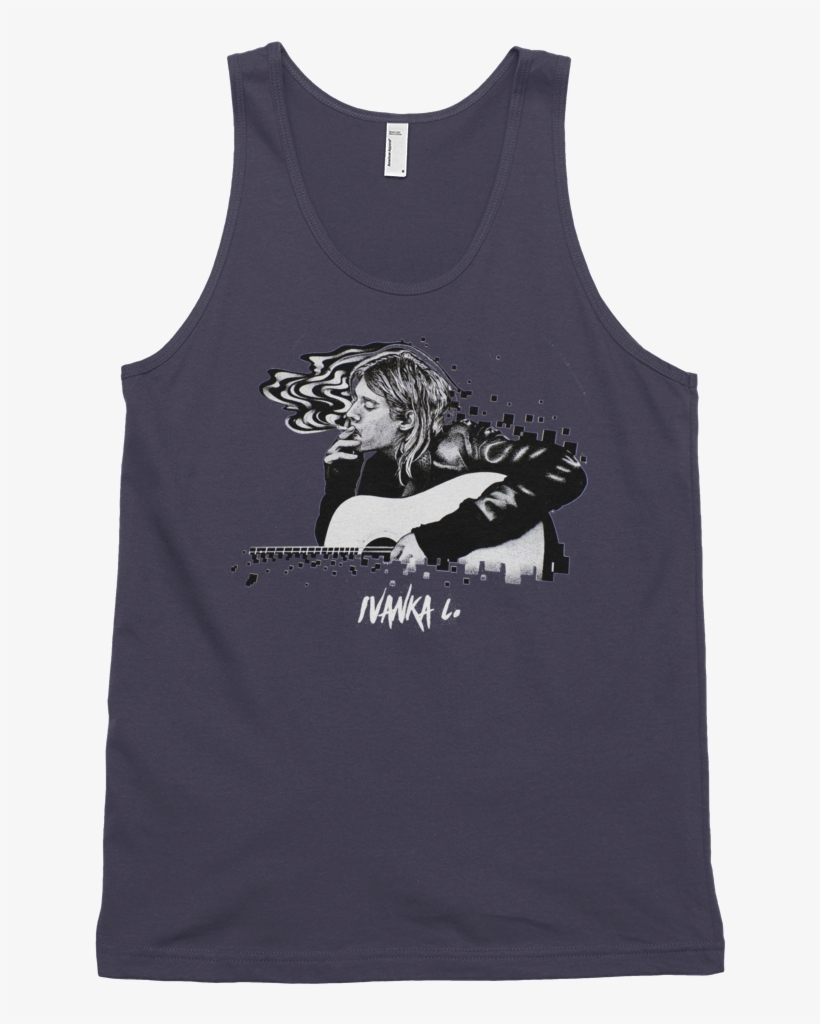 Kurt Cobain Smoking Unisex Graphic Tank Top - Sleeveless Shirt, transparent png #599442
