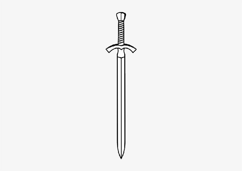 Two, Outline, Drawing, White, Double, Sword - Espada Da Justiça Vetor, transparent png #599609