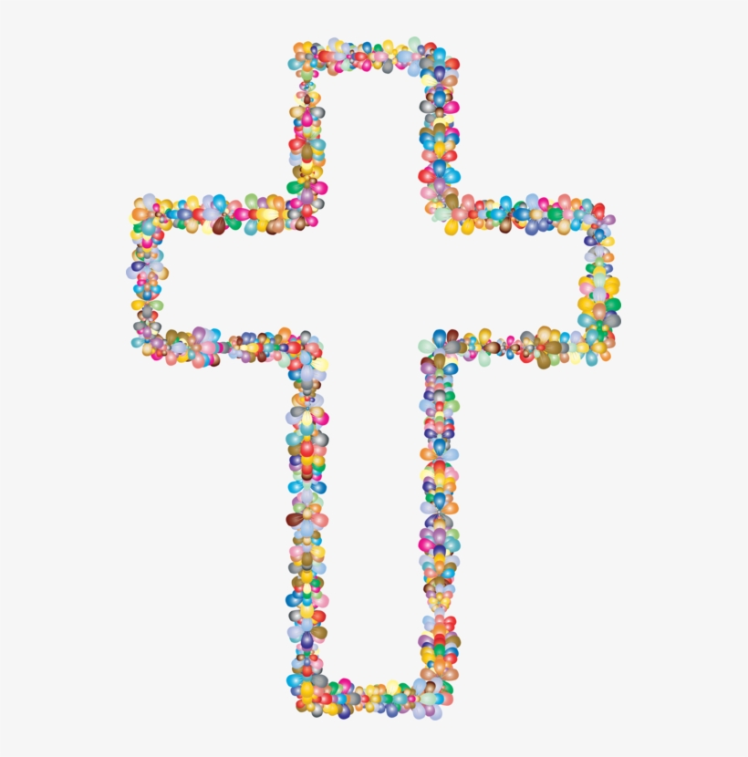 Christian Cross Crucifix Computer Icons Flower - Cross With Flowers Clip Art, transparent png #5901513