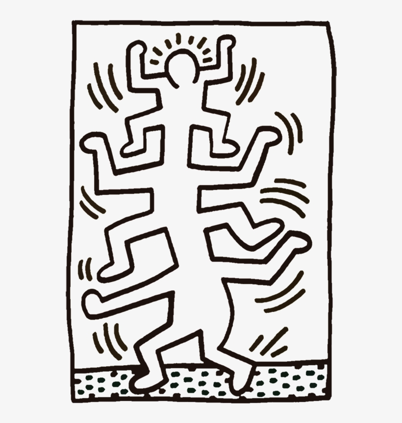 Keith Haring For Kids Artprints To Color Pop Art Paintings - Keith Haring Black And White, transparent png #5901580