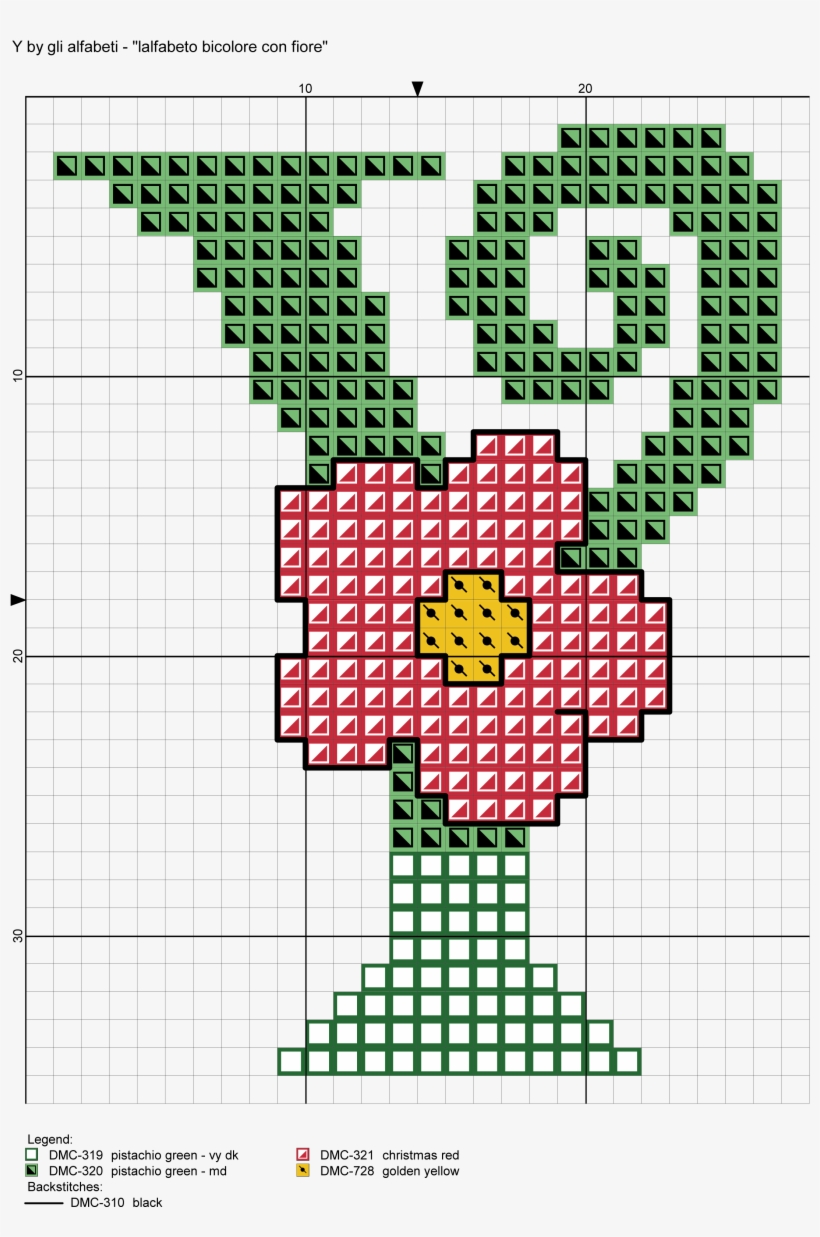 Two-tone Alphabet With Flower Cross Stitch Patterns - Cross-stitch, transparent png #5901904
