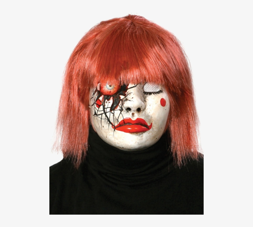 Creepy Doll Mas - Red Hair, transparent png #5903045