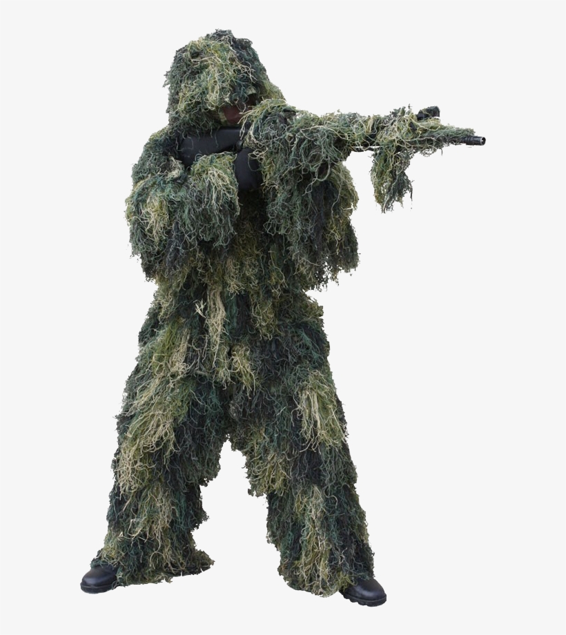 Ghillie Suit Woodland - Ghillie Suit Sniper Png, transparent png #5903482