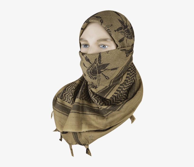 Shemagh Desert Scarf, Coy/blk, Trojan - 5ive Star Gear 5ive Star - Desert Scarf Color: Khaki/black, transparent png #5904012
