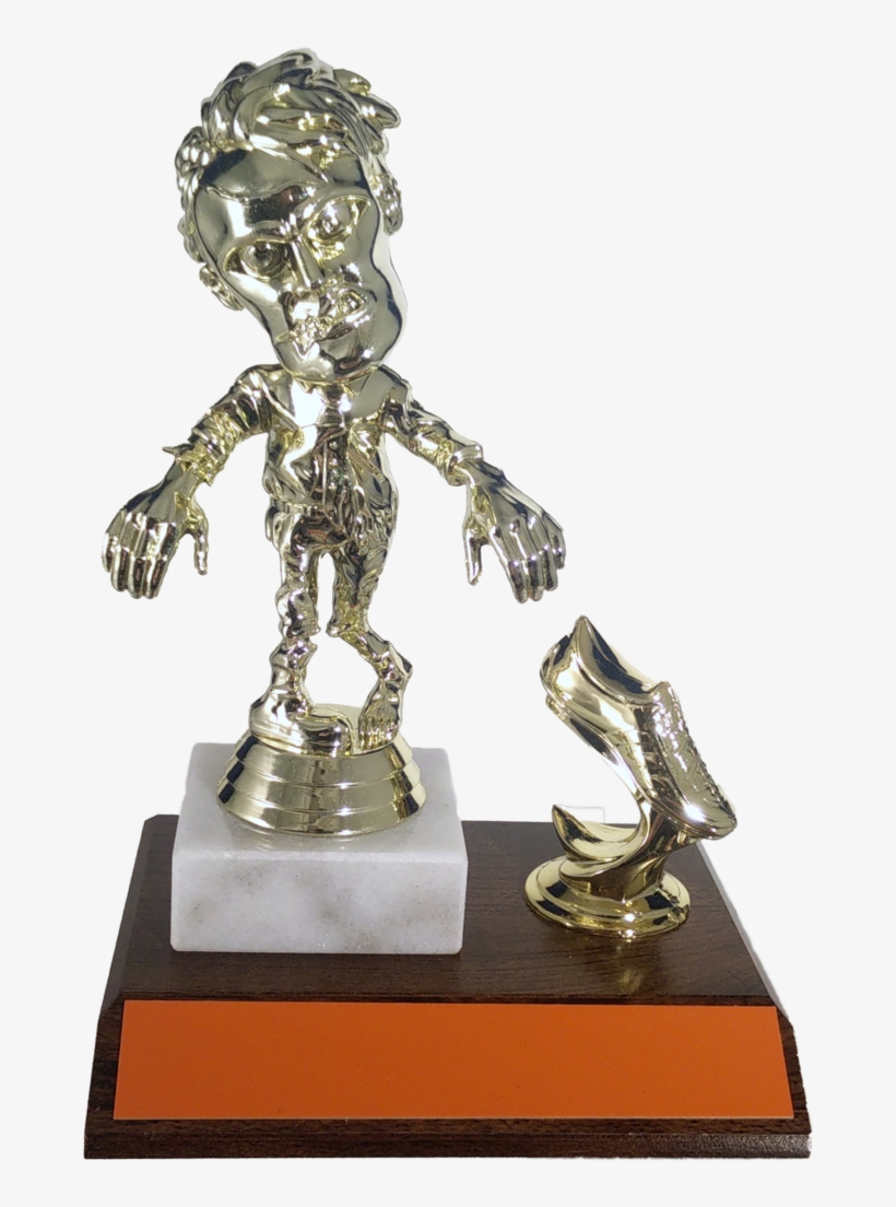 Walking Zombie Halloween Trophy With Foot On Flat Marble - Zombie Trophy, transparent png #5905812