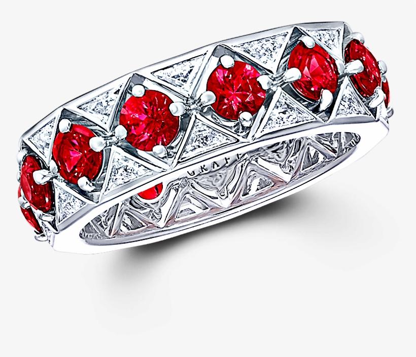 Snowfall Single Row Ring, Ruby And Diamond - Graff, transparent png #5908907