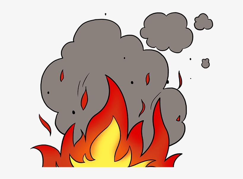 How To Draw Flames And Smoke - Step By Step How To Draw A Fire, transparent png #5909549