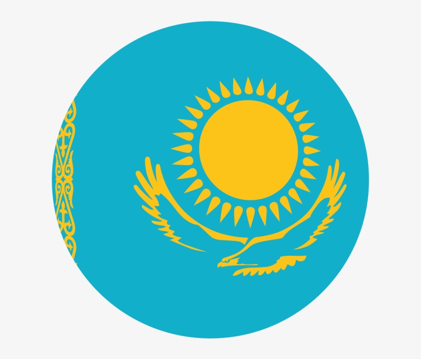 Kazakhstan Round Flag - Kazakhstan Flag, transparent png #5909714
