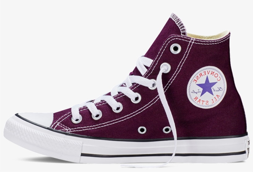 Canvas Upper In Black Cherry With White - Converse All Star, transparent png #5910000