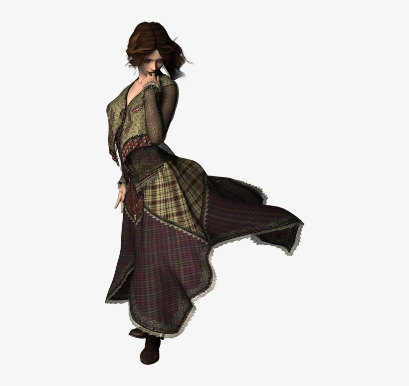 Dancer, Woman, Girl, 3d, Model, Forlorn, People, Boho - Tartan, transparent png #5911363