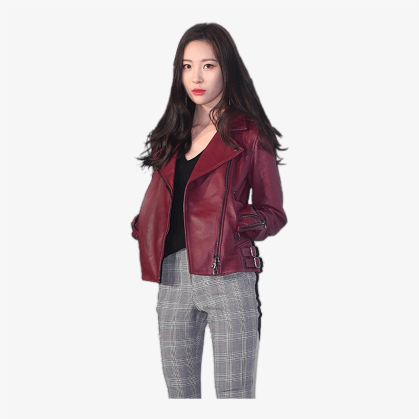 Sunmi Red Leather Jacket, transparent png #5911461