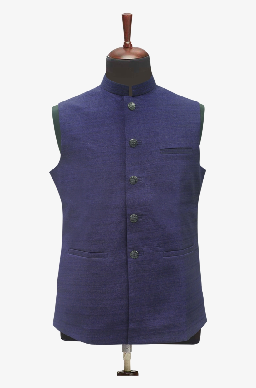 Classic Blue Waistcoat - Jacket Kurta Png, transparent png #5912123