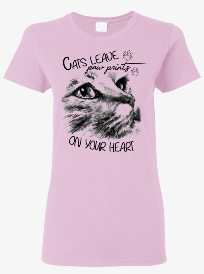 Cats Leave Paw Prints On Your Heart Cat T Shirt - Cats Leave Paw Prints On Your Heart-t Shirt, transparent png #5914710