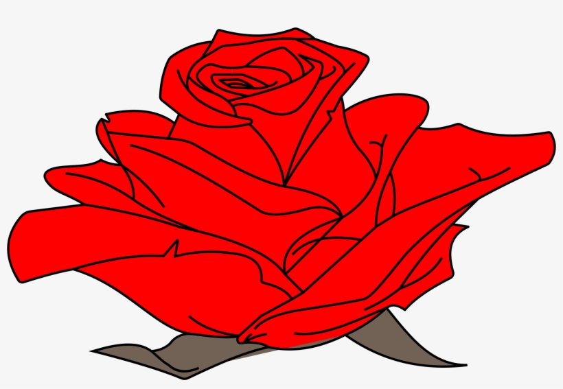 This Free Icons Png Design Of Colored Rose Line Art, transparent png #5915335
