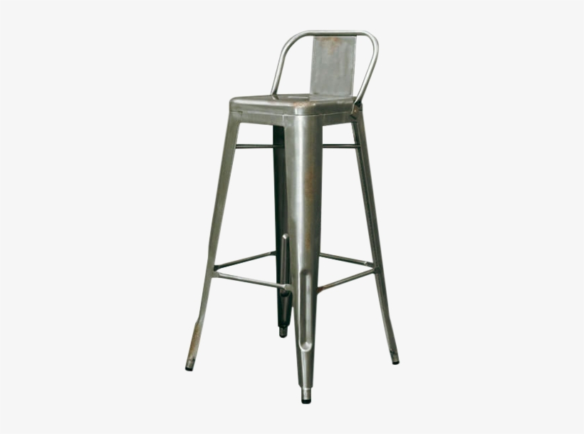 Industrial Barstool With Backrest Barstools And Tables - Bar Stool, transparent png #5916574