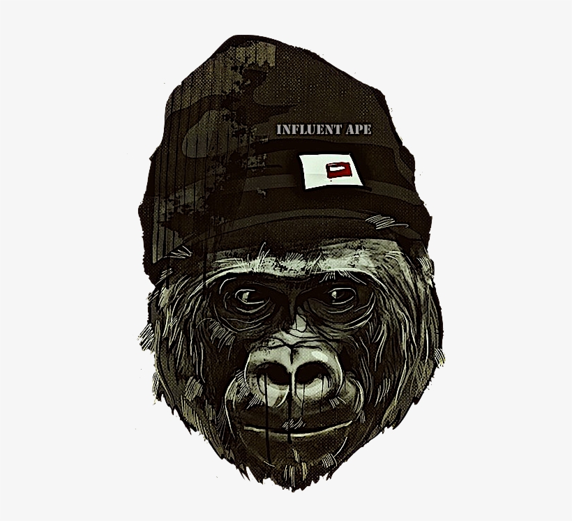 Cool Gorilla With Cap Large Tote Bag, Adult Unisex,, transparent png #5917235