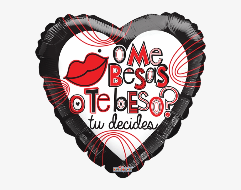 Globo Me Besas O Te Beso Tu Decides - 18" Anniversary With 2 Hearts Balloon - Mylar Balloons, transparent png #5918242