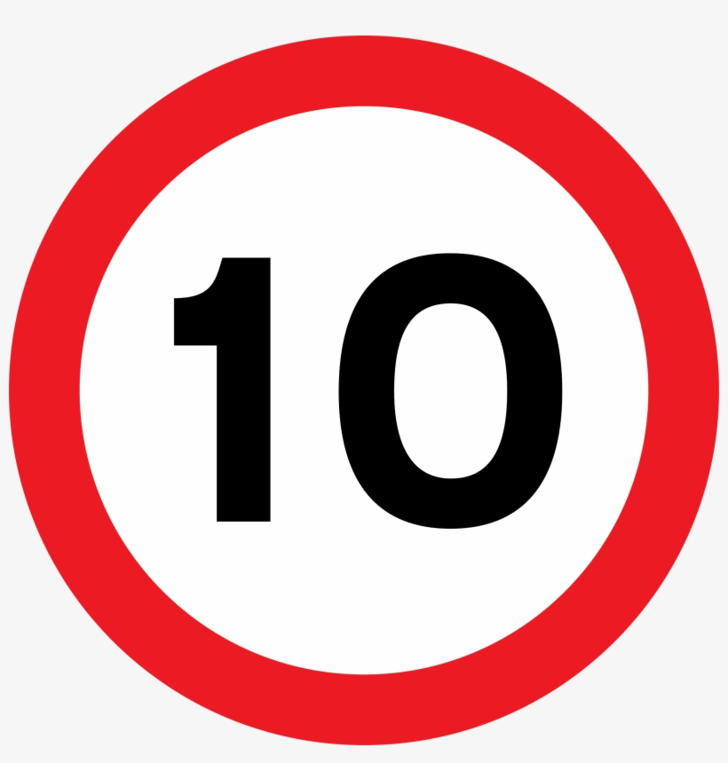 10mph Speed Limit - Gloucester Road Tube Station, transparent png #5918733