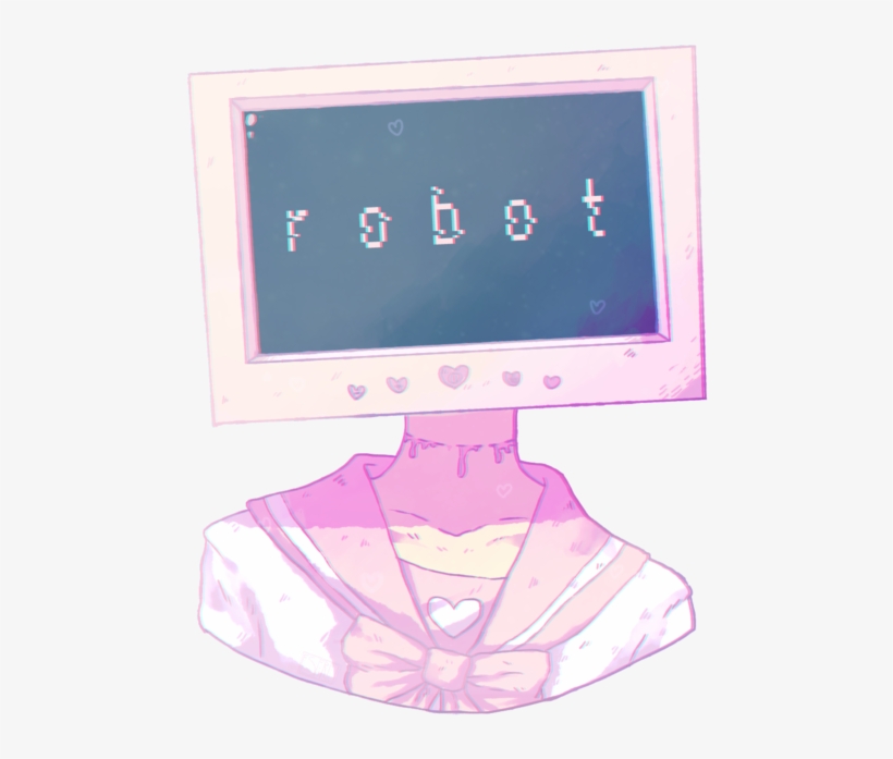 Find Images And Videos About Cute, Pink And Art On - Aesthetic Anime Tv Head, transparent png #5918964