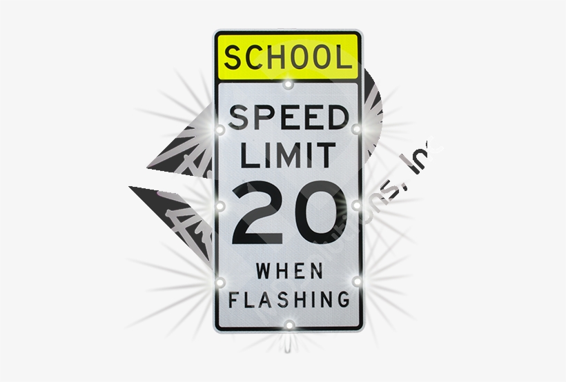 Solar School Speed Limit Sign - Speed Limit Sign, transparent png #5919178