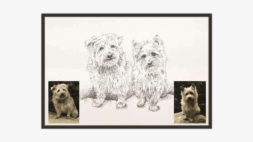 Original Drawing Two Dogs - Drawing, transparent png #5920629