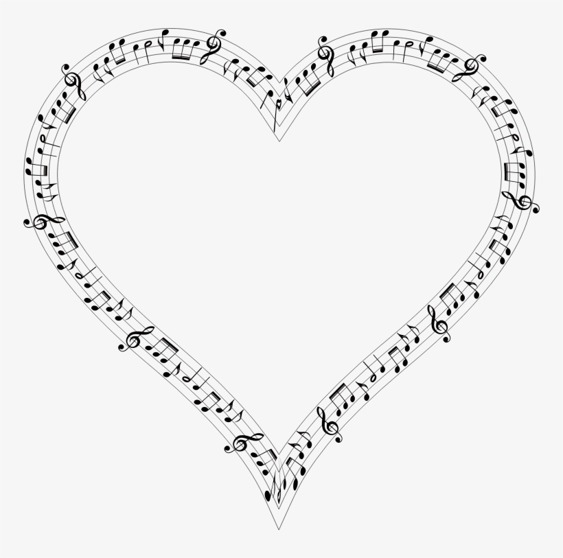 Medium Image - Musical Notes In A Heart, transparent png #5920697