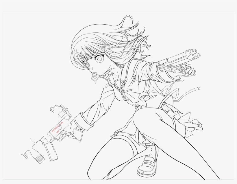 Angel Beats , - Line Art, transparent png #5920946