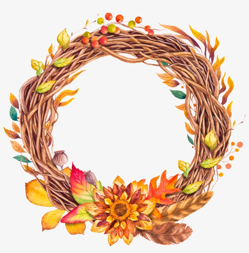 Flower Vine Ring Vector - Wreath, transparent png #5921013