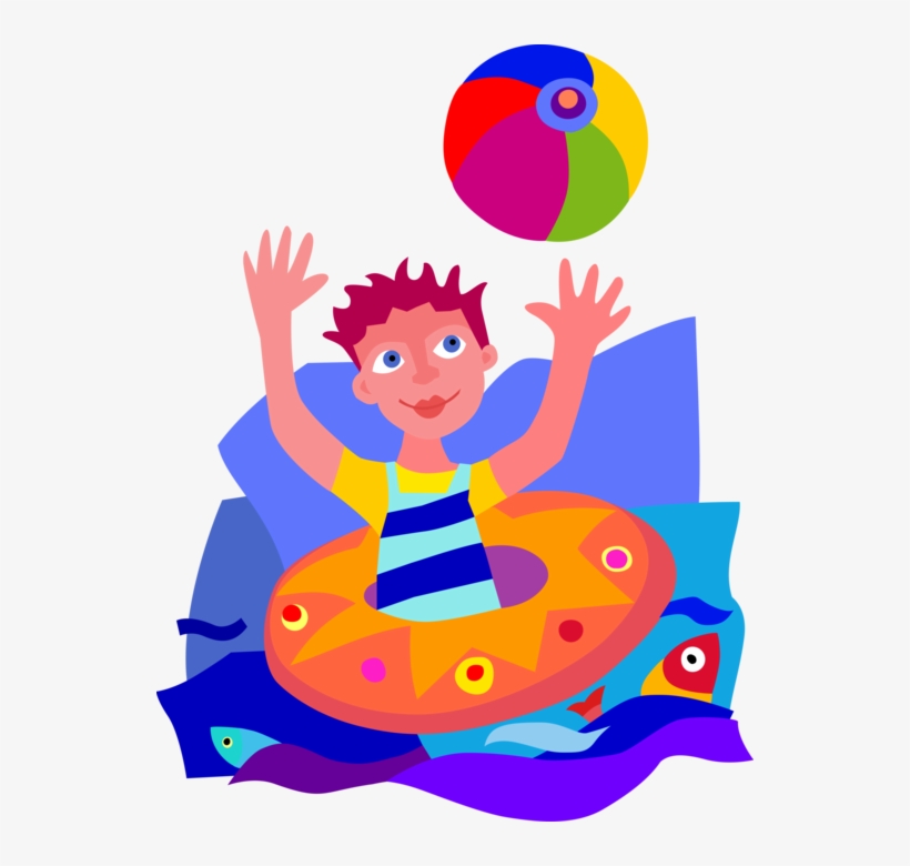 Vector Illustration Of Playing In Water With Beach, transparent png #5921579