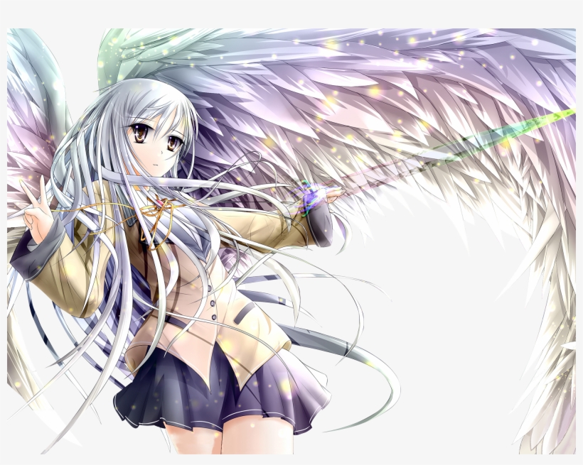 Fille De Manga Ange - Manga Angel Beats, transparent png #5922476