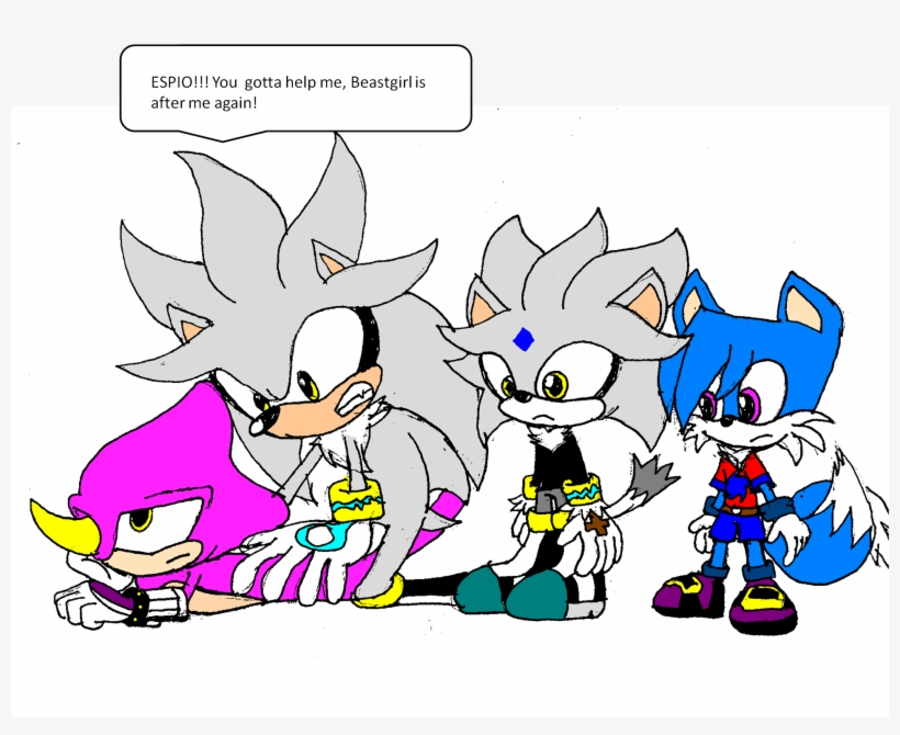 Silver Pouncing On Espio By Bettyarmado-d4l99eb - Blaze X Espio, transparent png #5923606