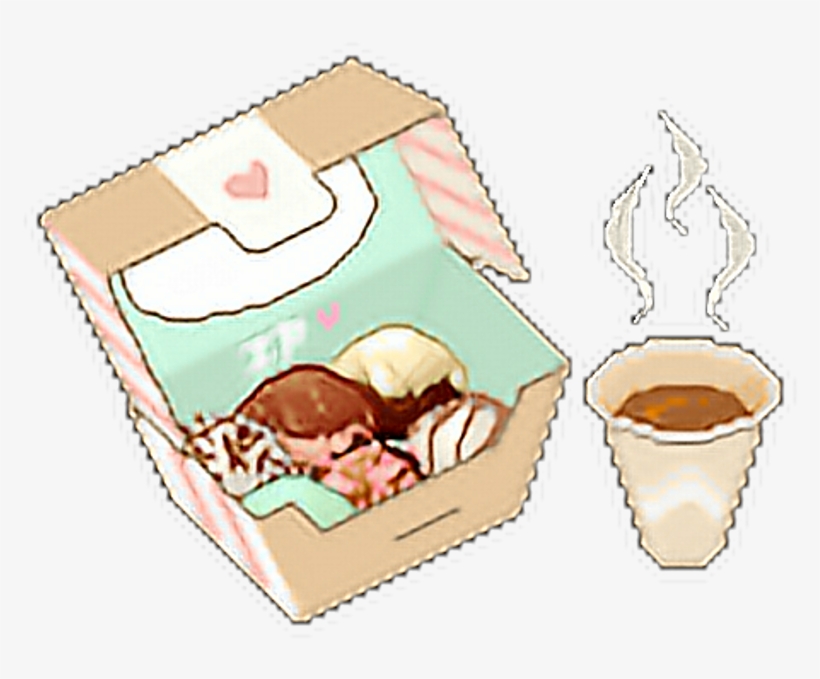 Pixelated Pixel Kawaii Cute Anime Manga Snacks Food - Pixel Latte, transparent png #5924712