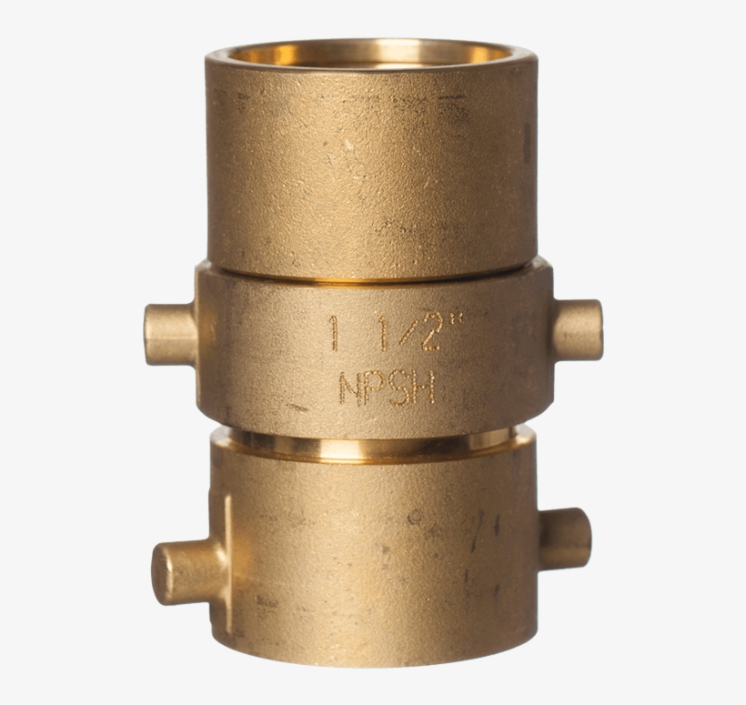 1-1/2" Npsh Brass Coupling For Rack Hose - Brass, transparent png #5925114