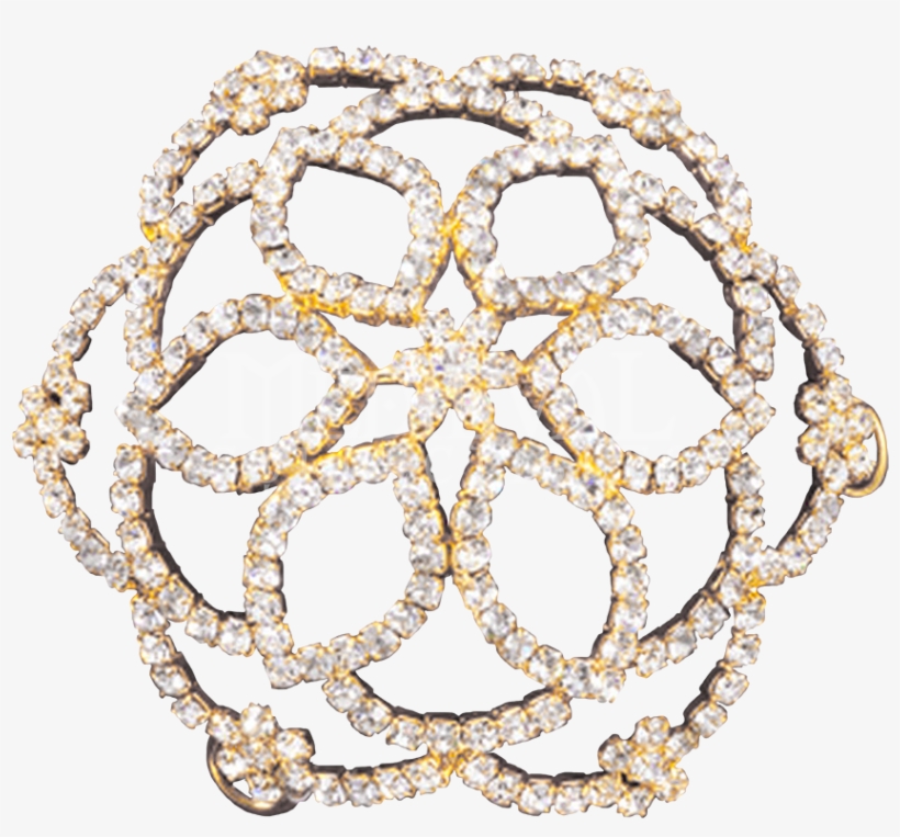 Rhinestone Pointed Petal Hair Bun Cover - Bun, transparent png #5926598