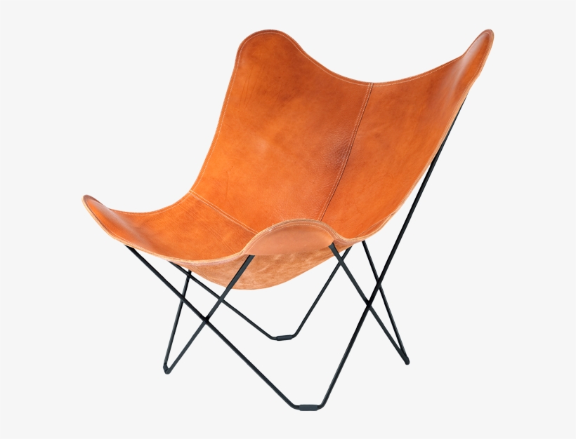 Cuero Butterfly Chair Tan Leather - Fame Scandinavia Butterfly Chair, transparent png #5929755