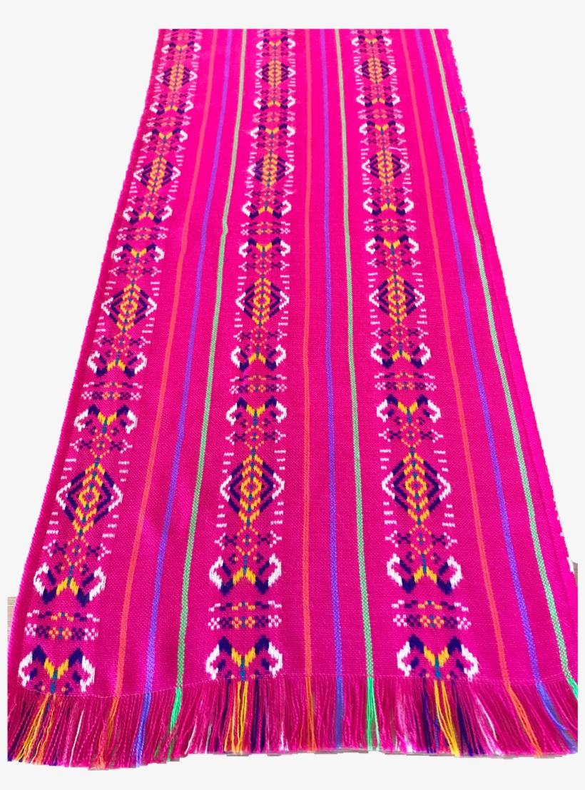 Mexican Table Runner Tribal Embroidered -hot Pink Themed - Embroidery, transparent png #5931491
