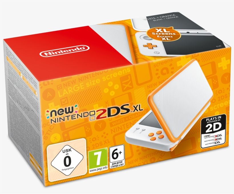 New Nintendo 2ds Xl Hw White Orange ,, White/orange, - New Nintendo 2ds Xl Handheld Console (white, transparent png #5934846