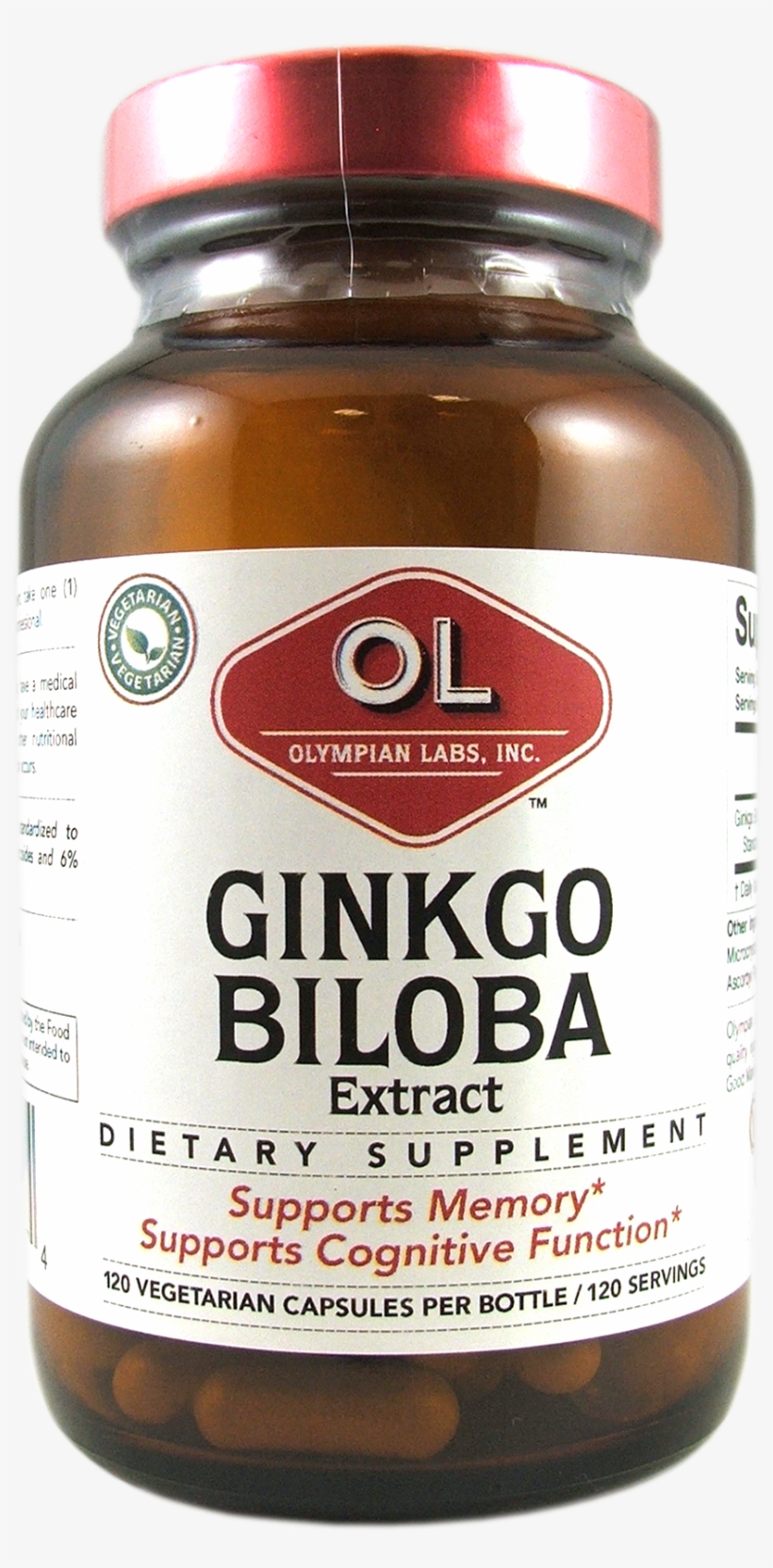 Olympian Labs Ginkgo Biloba Extract Dietary Supplement, - Olympian Labs - Ginkgo Biloba Extract 60 Mg - 120 Capsules, transparent png #5935045
