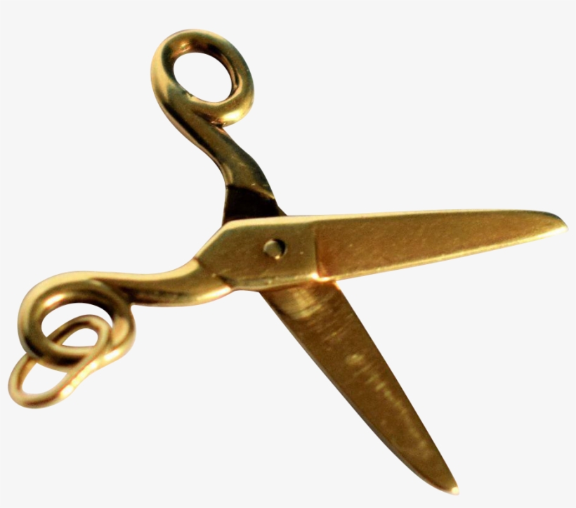 Vintage Golden Scissors Pendant, Gift For Her, Golden - Charm Bracelet, transparent png #5937491